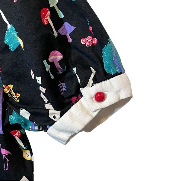 Collectif Peta in Wonderland Printed Swing Midi Dress Size US 10 - Picture 11 of 17